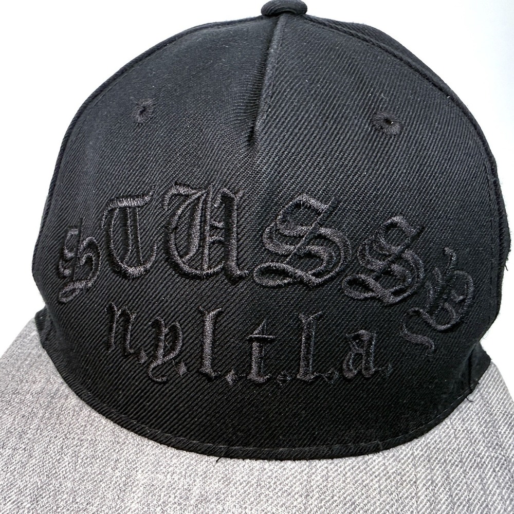 Stussy Snapback Hat Vintage 90s Starter The Natural NYLTLA Black Gray